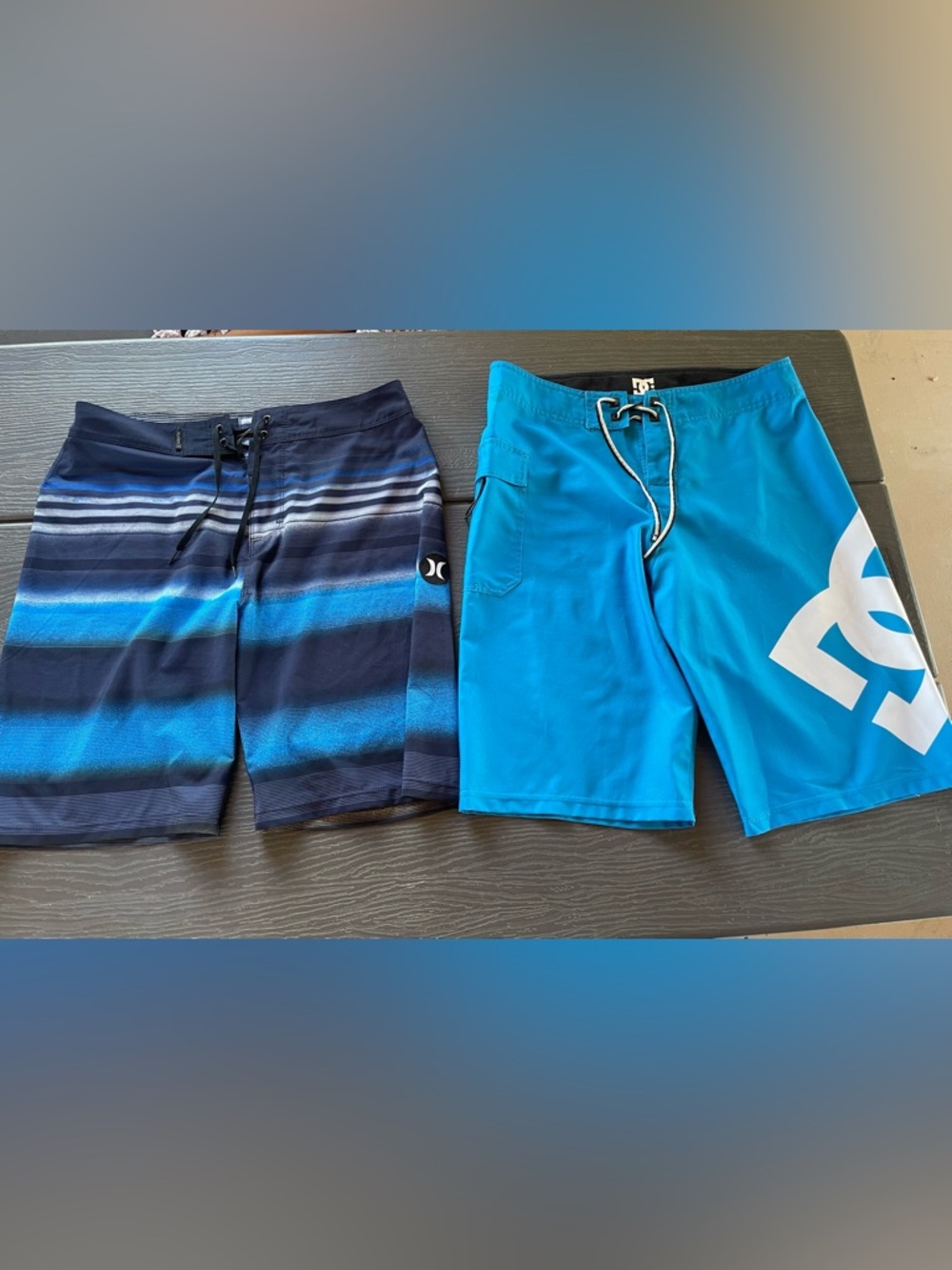 Pair of Boardshorts - Hurley size 30 & DC Shoe company size 30 swim trunks